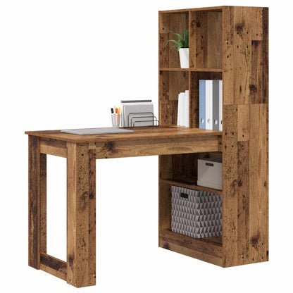 Schreibtisch mit Regal Altholz 122 x 67 x 145 cm Holzwerkstoff