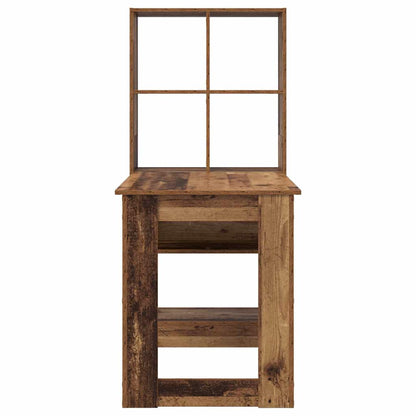 Schreibtisch mit Regal Altholz 122 x 67 x 145 cm Holzwerkstoff