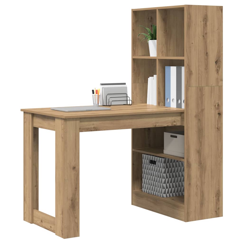 Schreibtisch Eiche handwerklich 122 x 67 x 145 cm Holzwerkstoff