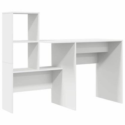 Schreibtisch mit Regal Weiß 131,5 x 50 x 106,5 cm Holzwerkstoff