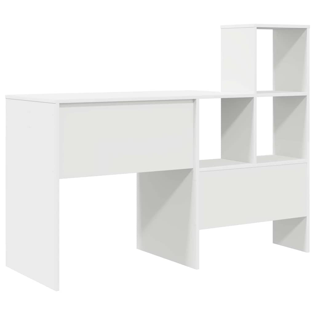 Schreibtisch mit Regal Weiß 131,5 x 50 x 106,5 cm Holzwerkstoff