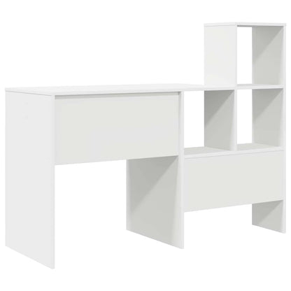 Schreibtisch mit Regal Weiß 131,5 x 50 x 106,5 cm Holzwerkstoff