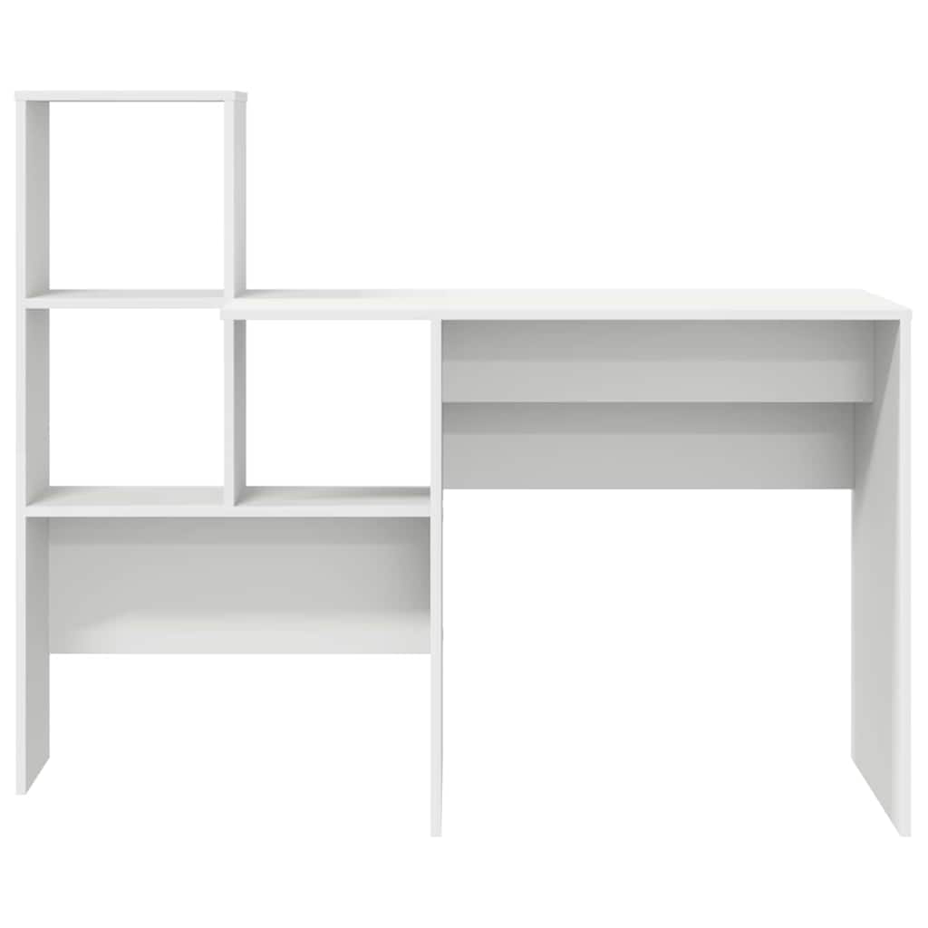 Schreibtisch mit Regal Weiß 131,5 x 50 x 106,5 cm Holzwerkstoff