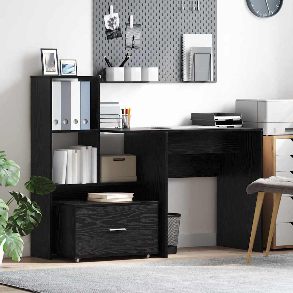 Schreibtisch Schwarze Eiche 131,5 x 50 x 106,5 cm Holzwerkstoff