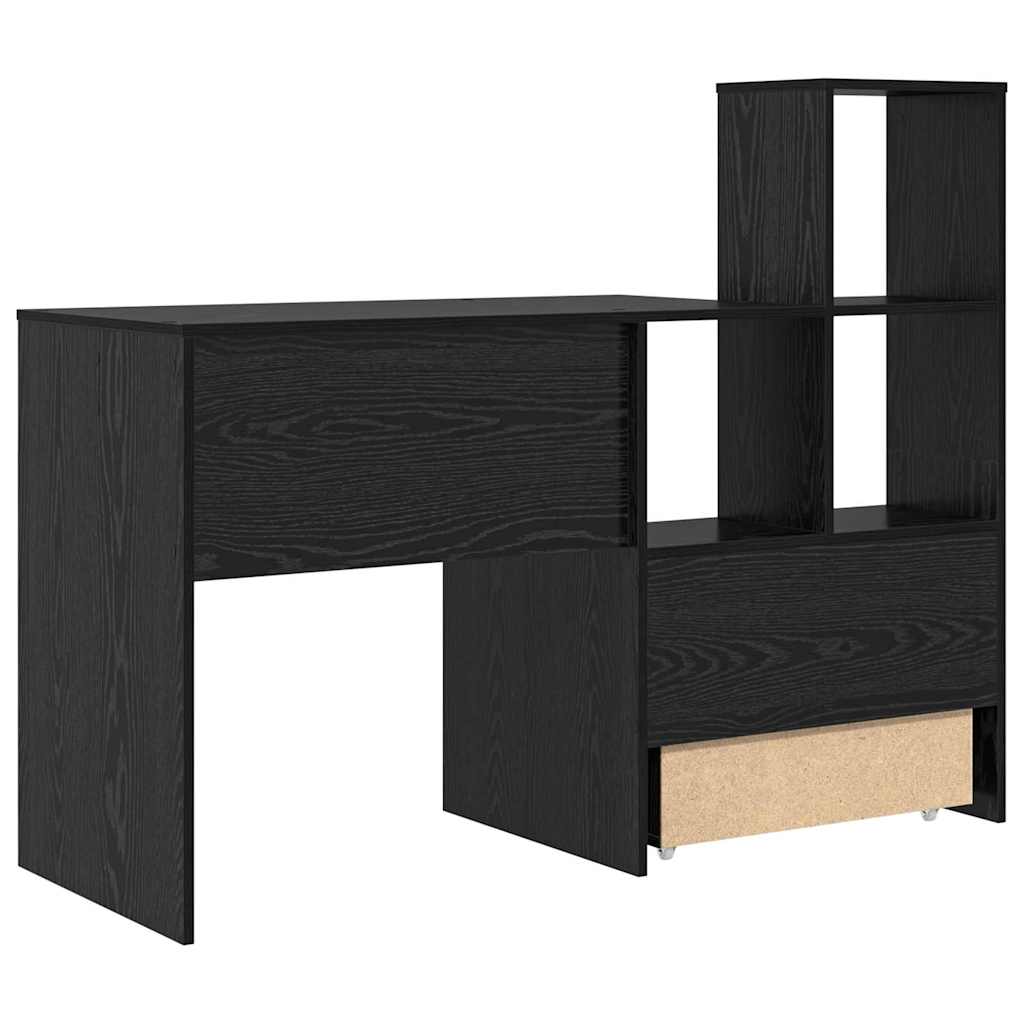 Schreibtisch Schwarz Eichen-Optik 131,5 x 50 x 106,5 cm