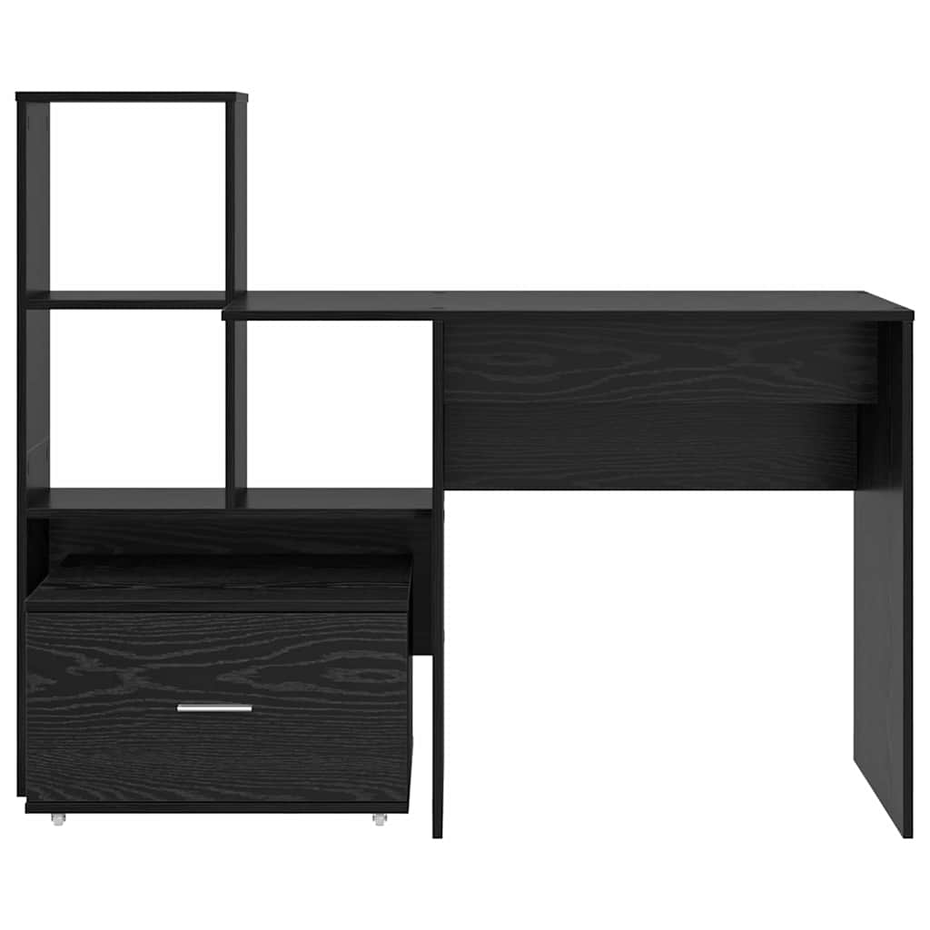 Schreibtisch Schwarz Eichen-Optik 131,5 x 50 x 106,5 cm
