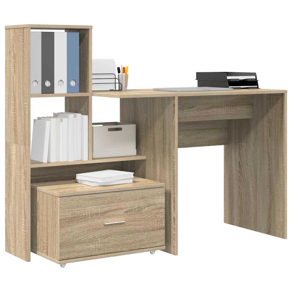 Schreibtisch Sonoma Eiche 131,5 x 50 x 106,5 cm Holzwerkstoff