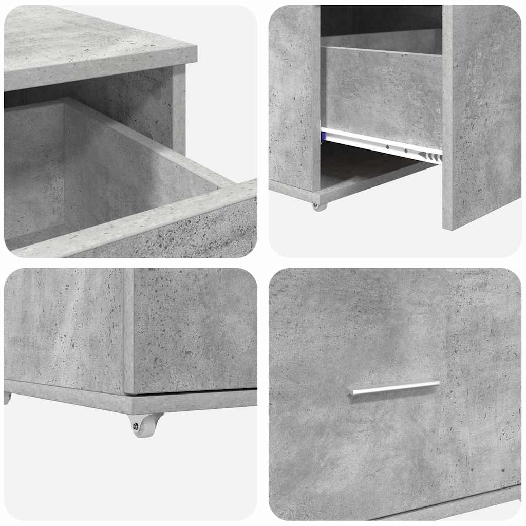Schreibtisch Betongrau 131,5 x 50 x 106,5 cm Holzwerkstoff