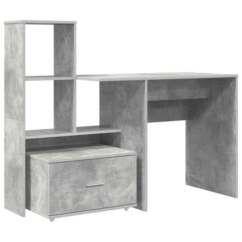 Schreibtisch Betongrau 131,5 x 50 x 106,5 cm Holzwerkstoff