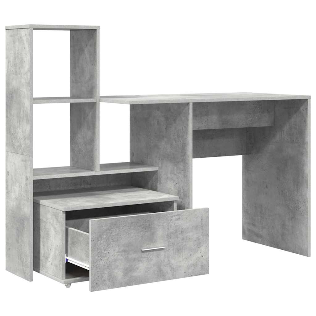 Schreibtisch Betongrau 131,5 x 50 x 106,5 cm Holzwerkstoff