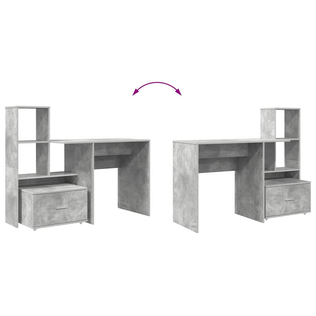 Schreibtisch Betongrau 131,5 x 50 x 106,5 cm Holzwerkstoff