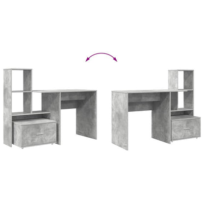 Schreibtisch Betongrau 131,5 x 50 x 106,5 cm Holzwerkstoff