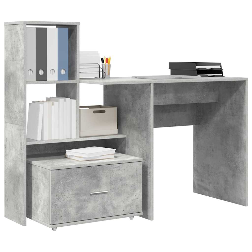 Schreibtisch Betongrau 131,5 x 50 x 106,5 cm Holzwerkstoff