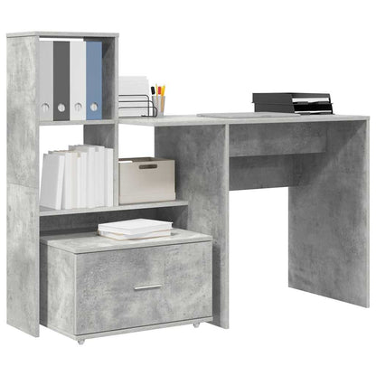 Schreibtisch Betongrau 131,5 x 50 x 106,5 cm Holzwerkstoff