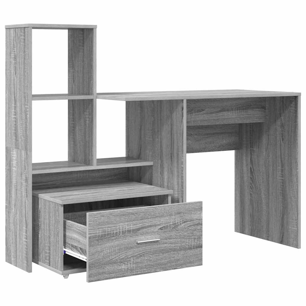 Schreibtisch Grau Sonoma 131,5 x 50 x 106,5 cm Holzwerkstoff