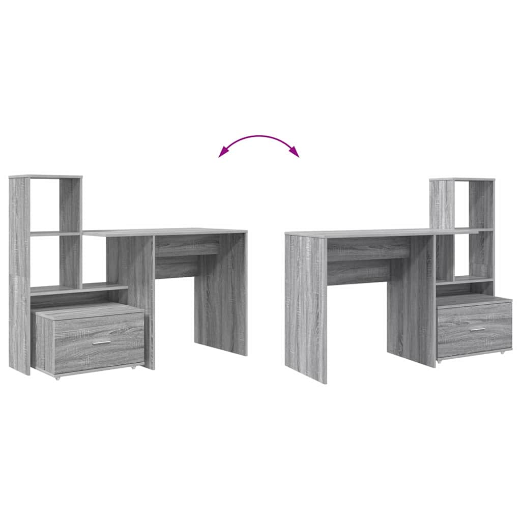 Schreibtisch Grau Sonoma 131,5 x 50 x 106,5 cm Holzwerkstoff