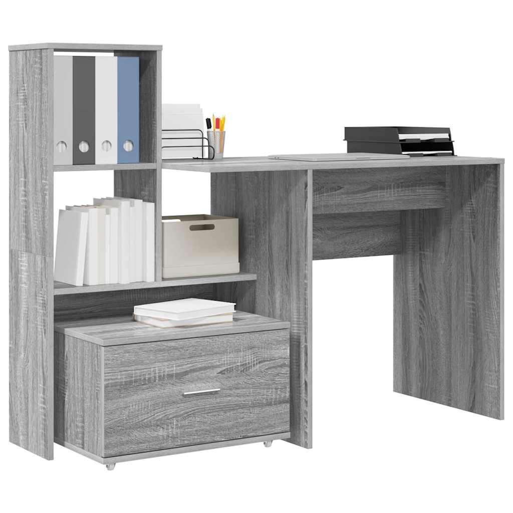 Schreibtisch Grau Sonoma 131,5 x 50 x 106,5 cm Holzwerkstoff