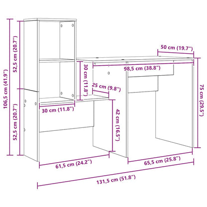 Schreibtisch Altholz 131,5 x 50 x 106,5 cm Holzwerkstoff
