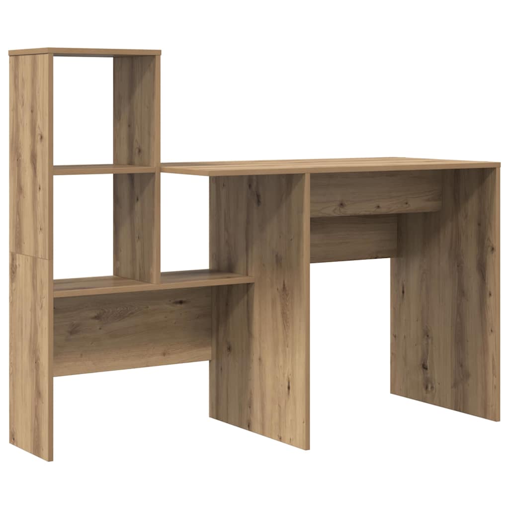 Schreibtisch mit Regal Eiche handwerklich 131,5 x 50 x 106,5 cm