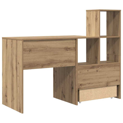 Schreibtisch mit Regal Eiche handwerklich 131,5 x 50 x 106,5 cm