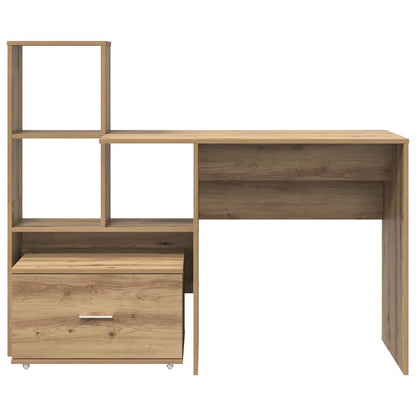 Schreibtisch mit Regal Eiche handwerklich 131,5 x 50 x 106,5 cm