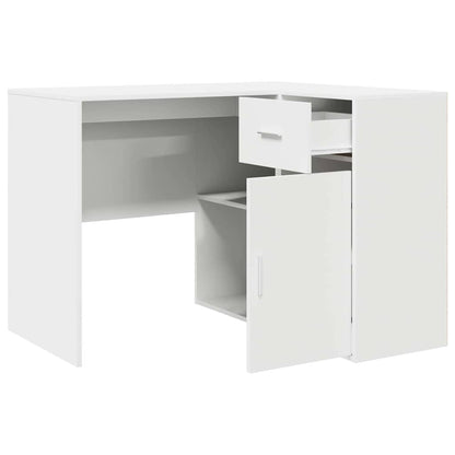 Eckschreibtisch mit Regal Weiß 102 x 50 x 75 cm Holzwerkstoff