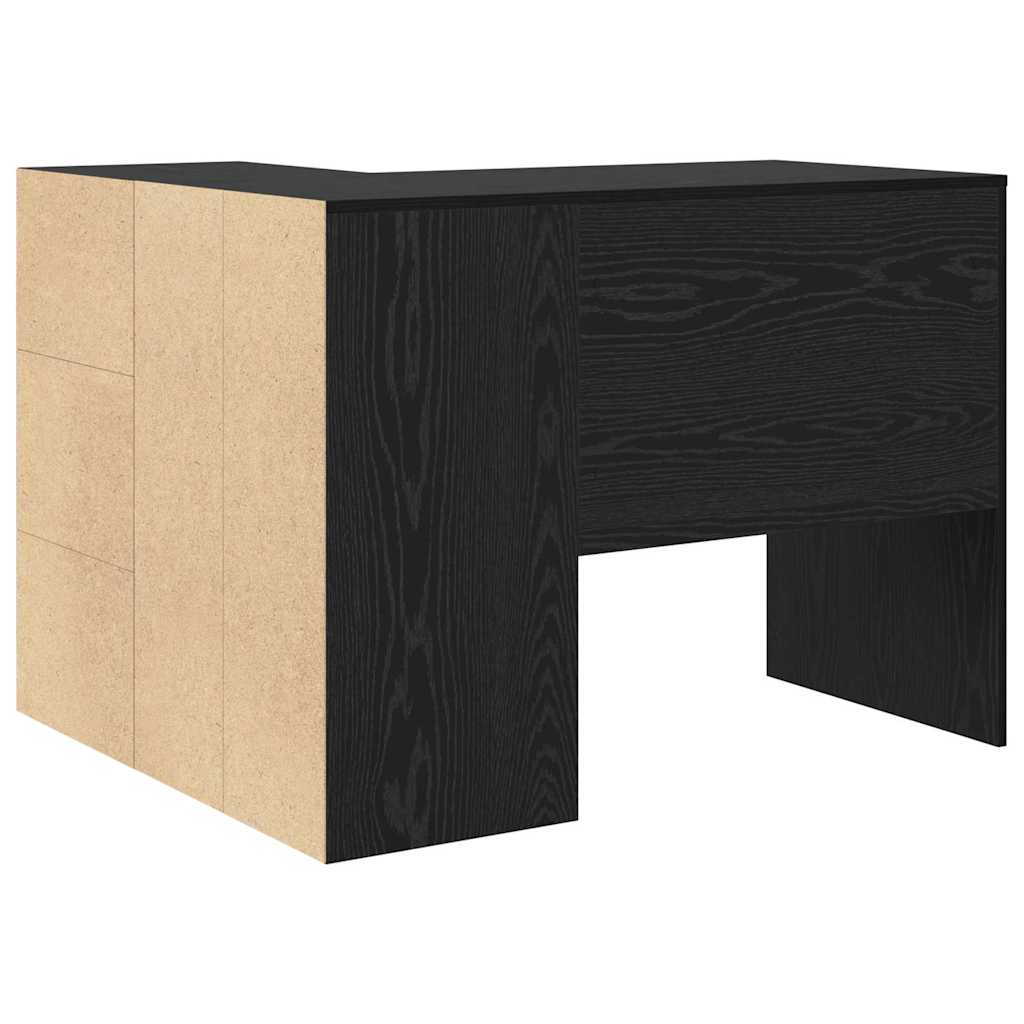 Eckschreibtisch mit Regal 2 pcs Schwarze Eiche 102 x 50 x 75 cm