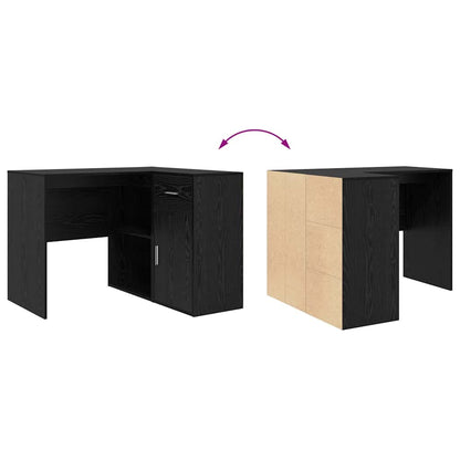 Eckschreibtisch mit Regal 2 pcs Schwarze Eiche 102 x 50 x 75 cm