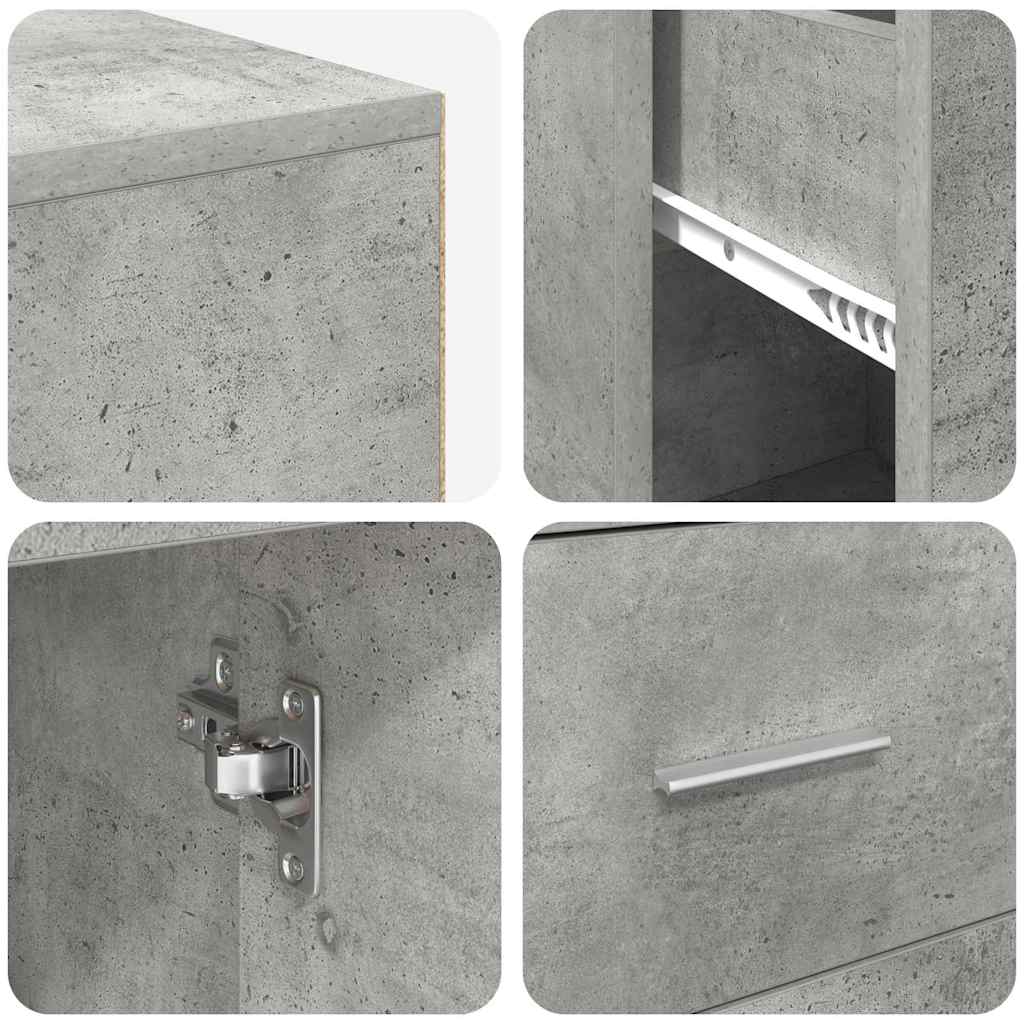 Eckschreibtisch 2 pcs Beton Grau 102 x 50 x 75 cm Holzwerkstoff