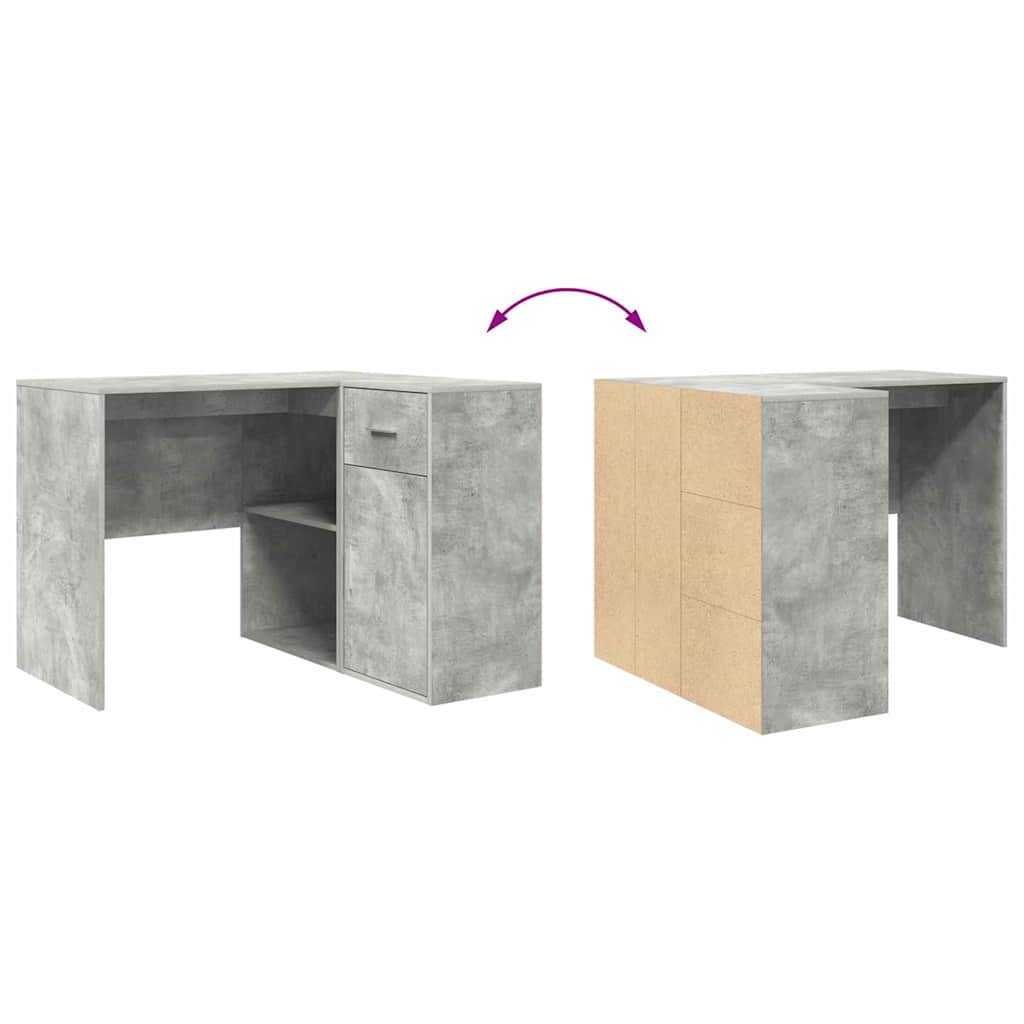 Eckschreibtisch 2 pcs Beton Grau 102 x 50 x 75 cm Holzwerkstoff