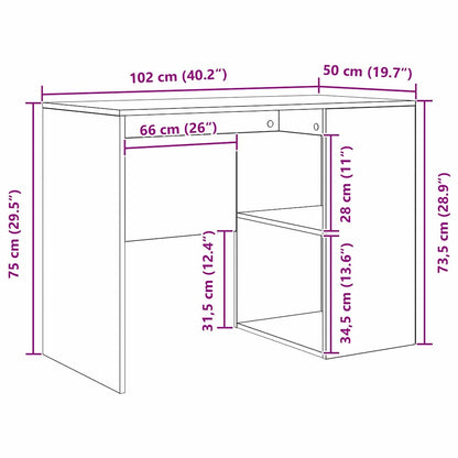 Eckschreibtisch 2 pcs Beton Grau 102 x 50 x 75 cm Holzwerkstoff