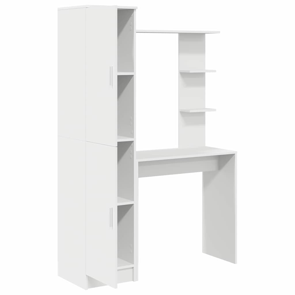 Schreibtisch mit Stauraum 2 pcs Weiß 78,5 x 37 x 154,5 cm