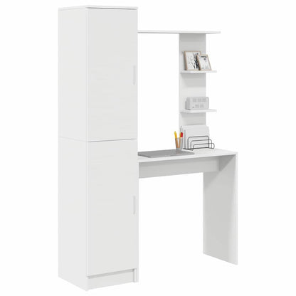 Schreibtisch mit Stauraum 2 pcs Weiß 78,5 x 37 x 154,5 cm