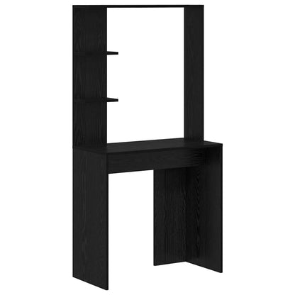 Schreibtisch mit Stauraum mit Regal 2 pcs Schwarze Eiche