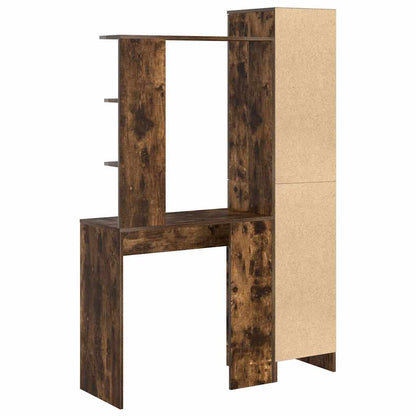 Schreibtisch mit Stauraum mit Regal 2 pcs Geräucherte Eiche