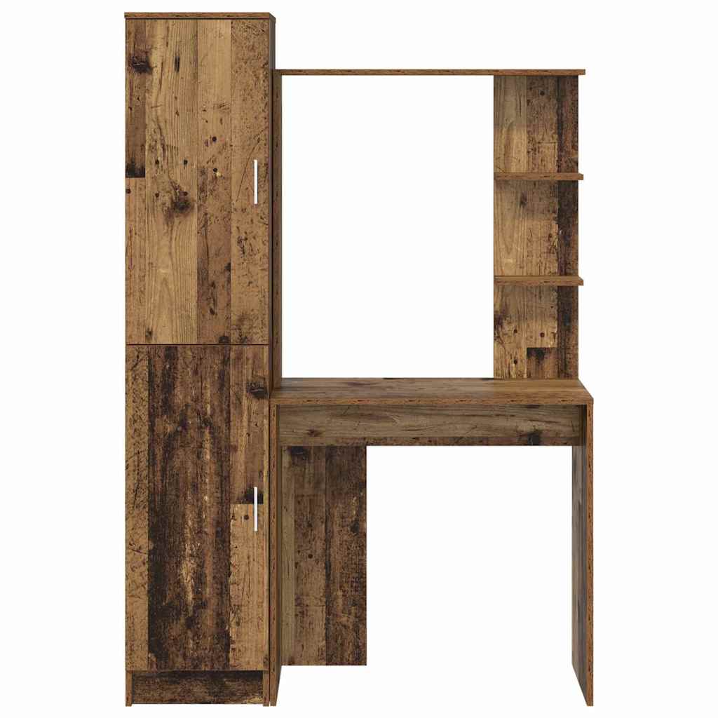 Schreibtisch mit Stauraum 2 pcs Altholz 78,5 x 37 x 154,5 cm