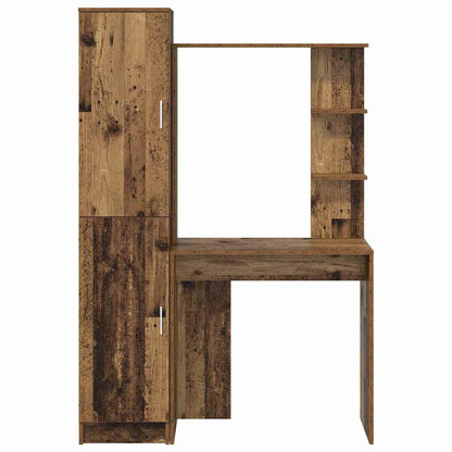 Schreibtisch mit Stauraum 2 pcs Altholz 78,5 x 37 x 154,5 cm