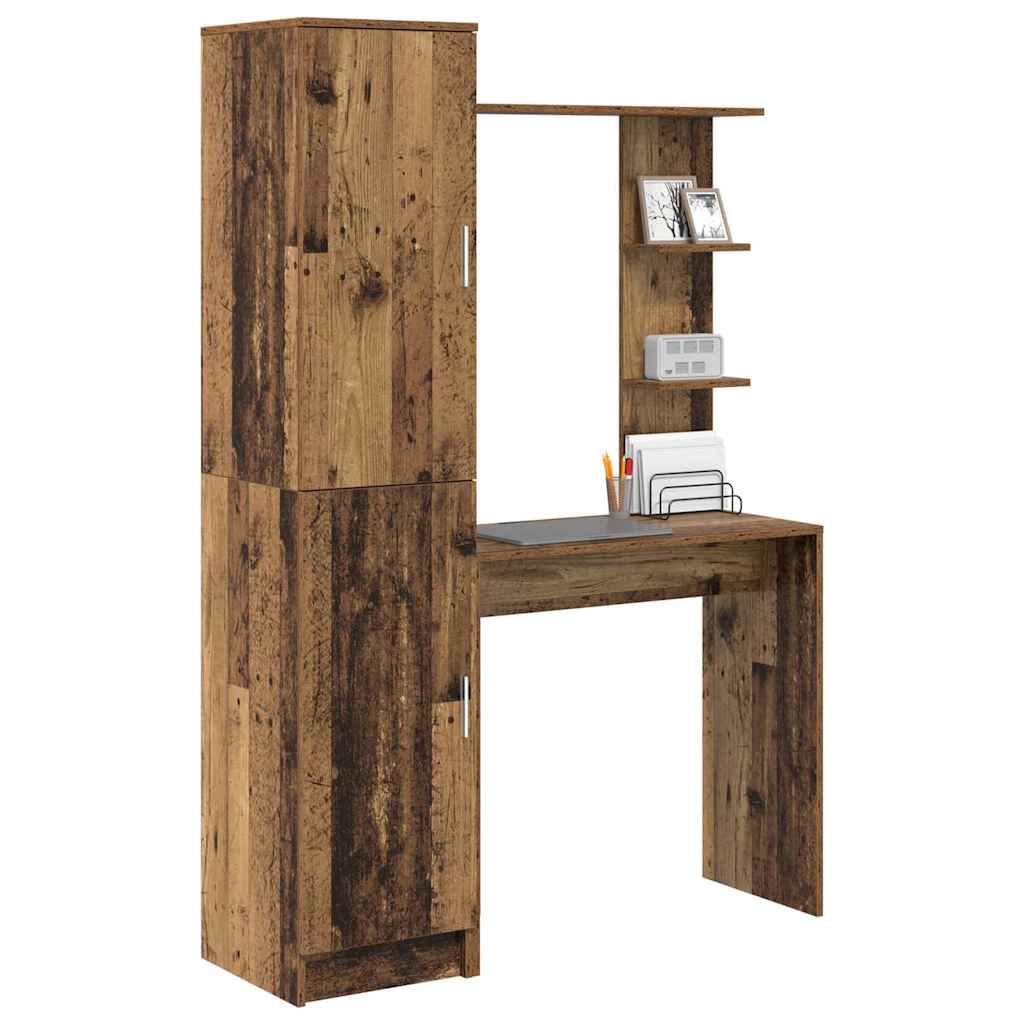Schreibtisch mit Stauraum 2 pcs Altholz 78,5 x 37 x 154,5 cm