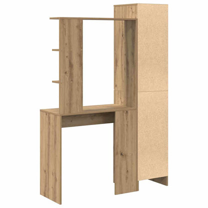 Schreibtisch mit Stauraum mit Regal 2 pcs Eiche handwerklich