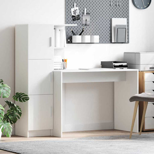 Schreibtisch mit Stauraum mit Tür 2 pcs Weiß 102 x 50 x 124 cm