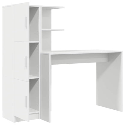 Schreibtisch mit Stauraum mit Tür 2 pcs Weiß 102 x 50 x 124 cm