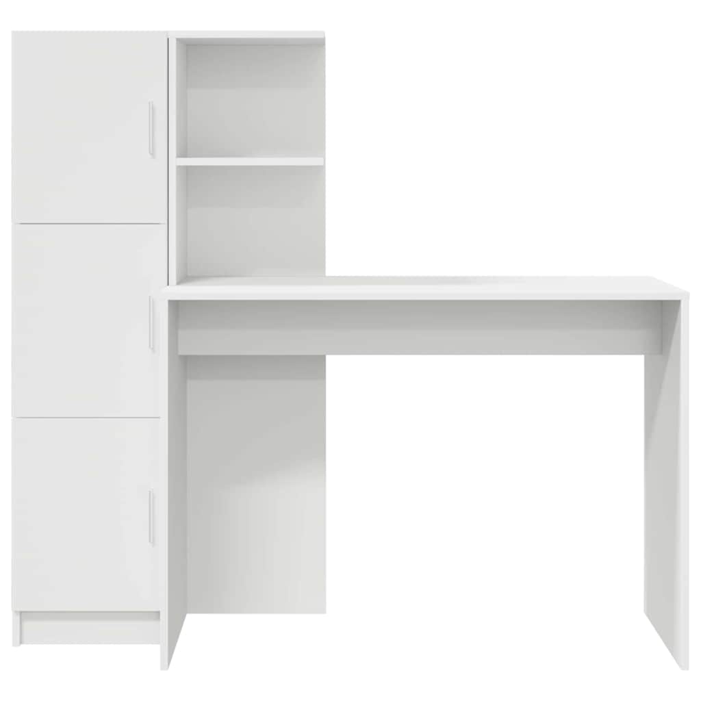 Schreibtisch mit Stauraum mit Tür 2 pcs Weiß 102 x 50 x 124 cm