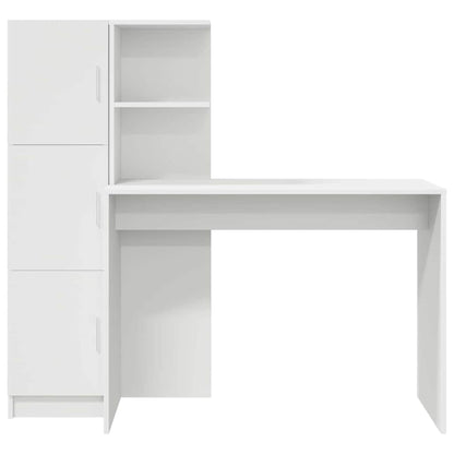 Schreibtisch mit Stauraum mit Tür 2 pcs Weiß 102 x 50 x 124 cm