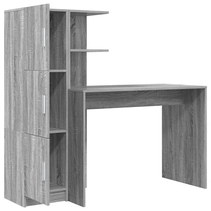 Schreibtisch mit Stauraum 2 pcs Grau Sonoma 102 x 50 x 124 cm