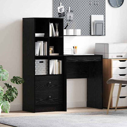 Schreibtisch mit Stauraum mit Schubladen 2 pcs Schwarze Eiche