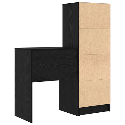 Schreibtisch mit Stauraum mit Schubladen 2 pcs Schwarze Eiche