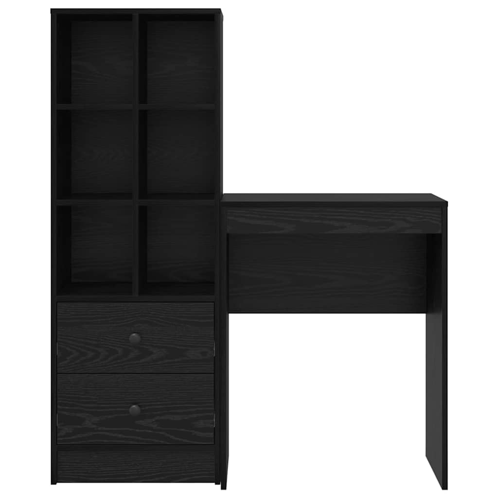 Schreibtisch mit Stauraum mit Schubladen 2 pcs Schwarze Eiche