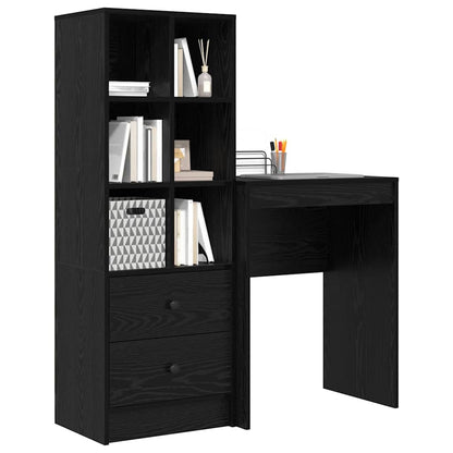 Schreibtisch mit Stauraum mit Schubladen 2 pcs Schwarze Eiche