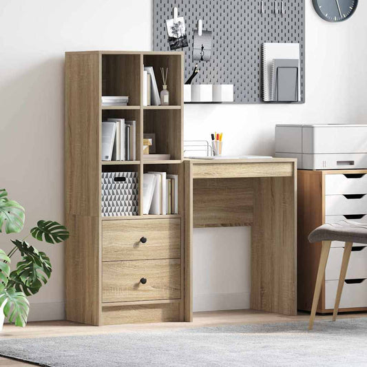 Schreibtisch mit Stauraum 2 pcs Sonoma Eiche 45,5 x 34 x 127 cm