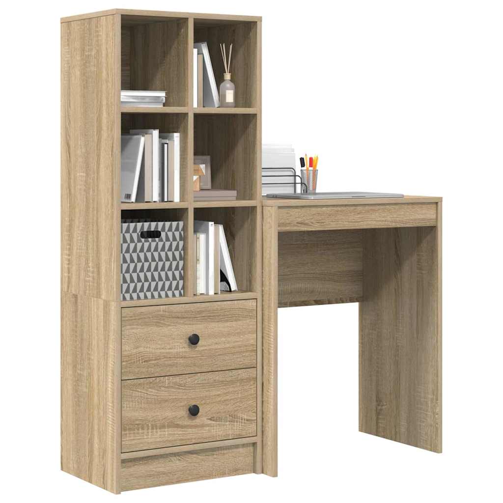 Schreibtisch mit Stauraum 2 pcs Sonoma Eiche 45,5 x 34 x 127 cm